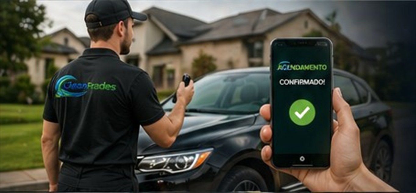 Profissional da Clean Frades a recolher um automóvel