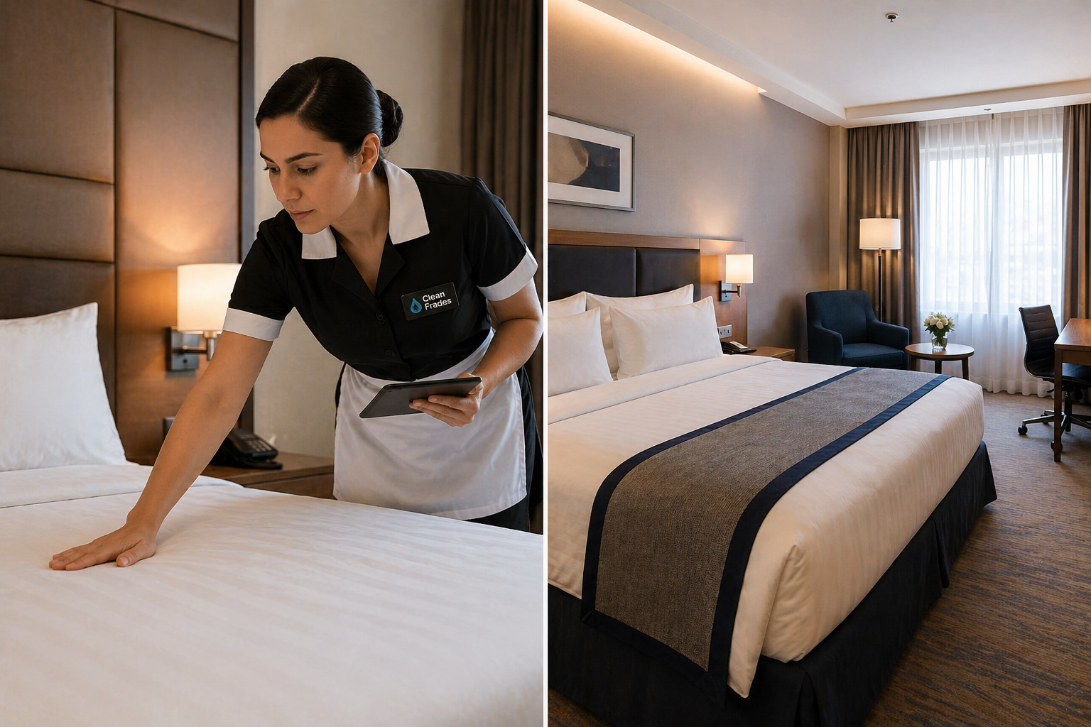 Quarto de hotel limpo e preparado para hóspedes